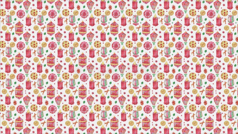Aquarelle de noël motif continu fond saisonnier fond d'écran horizontal illustration stock
