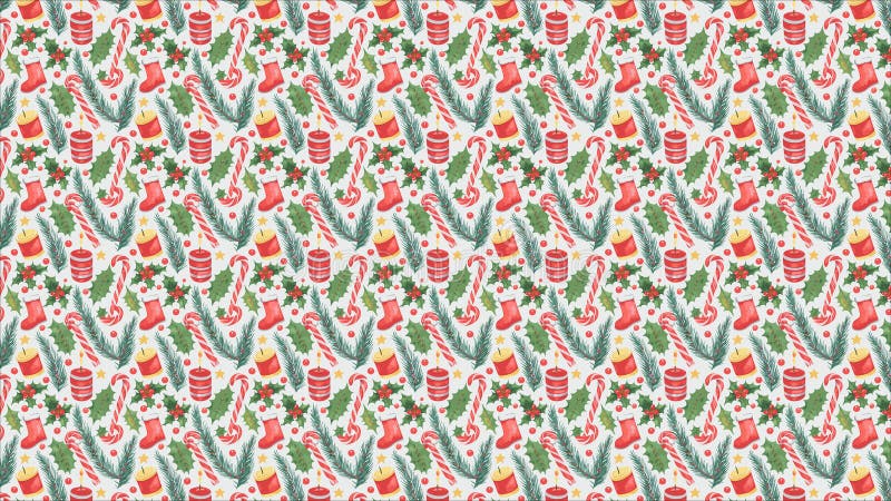 Aquarelle de noël motif continu fond saisonnier fond d'écran horizontal illustration de vecteur