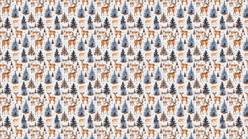 Aquarelle de noël motif continu fond saisonnier fond d'écran horizontal illustration libre de droits