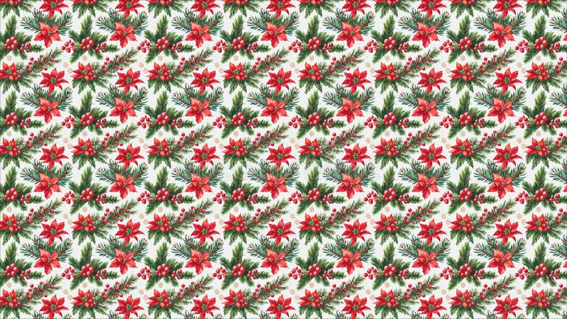 Aquarelle de noël motif continu fond saisonnier fond d'écran horizontal illustration de vecteur