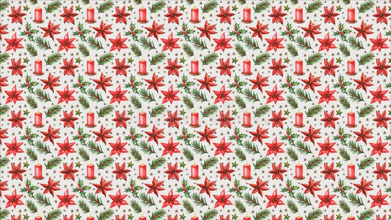 Aquarelle de noël motif continu fond saisonnier fond d'écran horizontal illustration de vecteur