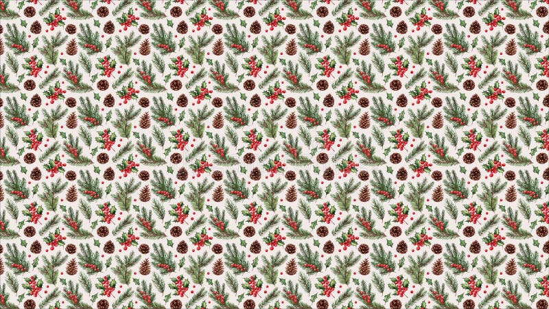 Aquarelle de noël motif continu fond saisonnier fond d'écran horizontal illustration libre de droits