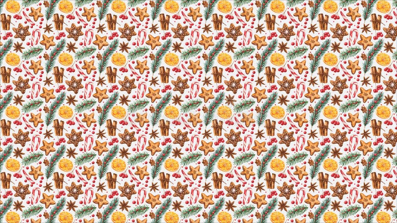 Aquarelle de noël motif continu fond saisonnier fond d'écran horizontal illustration libre de droits