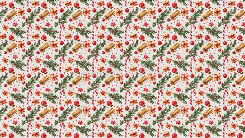Aquarelle de noël motif continu fond saisonnier fond d'écran horizontal illustration libre de droits