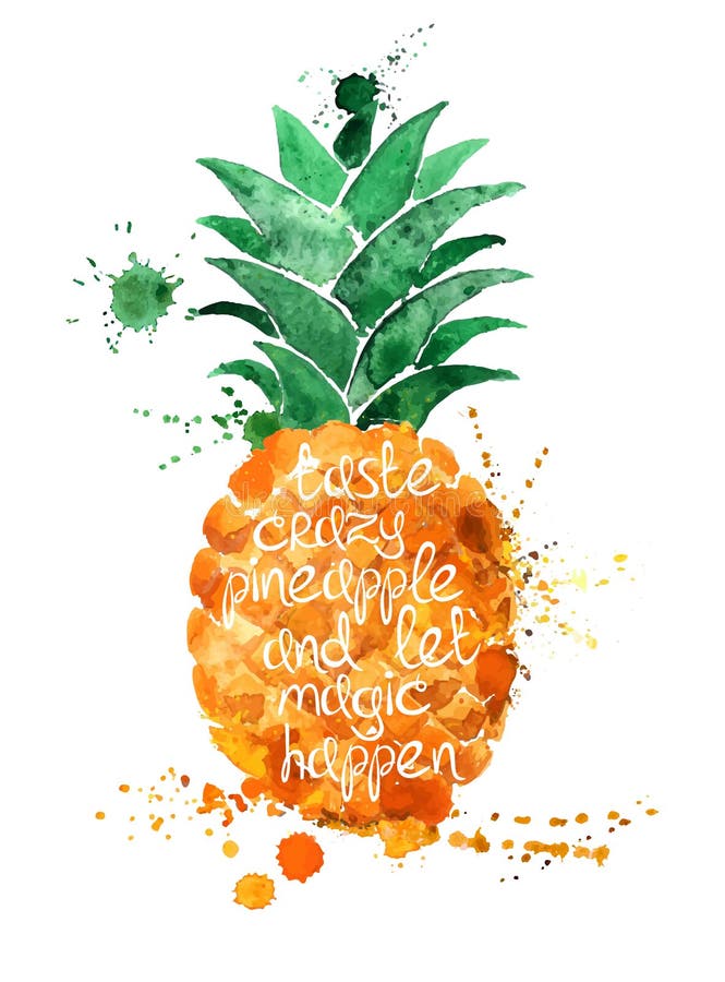 Aquarellillustration der Ananasfrucht lizenzfreie abbildung