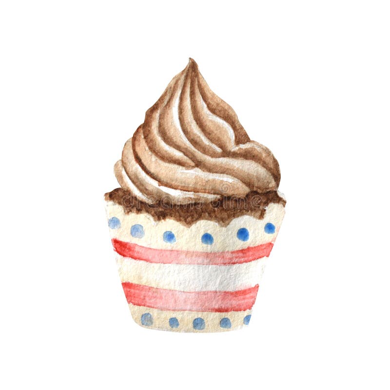 Aquarellkleiner kuchen, Handgezogene köstliche Nahrungsmittelillustration, Kuchen lokalisiert auf weißem Hintergrund lizenzfreie abbildung Aquarellkleiner kuchen, Handgezogene köstliche Nahrungsmittelillustration, Kuchen lokalisiert auf weißem Hintergrund lizenzfreie abbildung