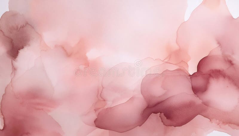 Aquarellmalerei mit abstrakten rosa und braun bewachsenen Formen lizenzfreie stockbilder