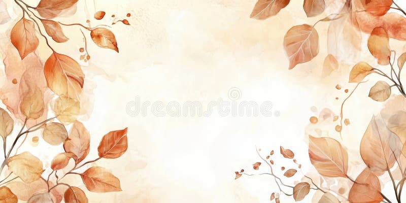 Aquarellmalerei von zarten Herbstblättern auf weißem Hintergrund stock abbildung