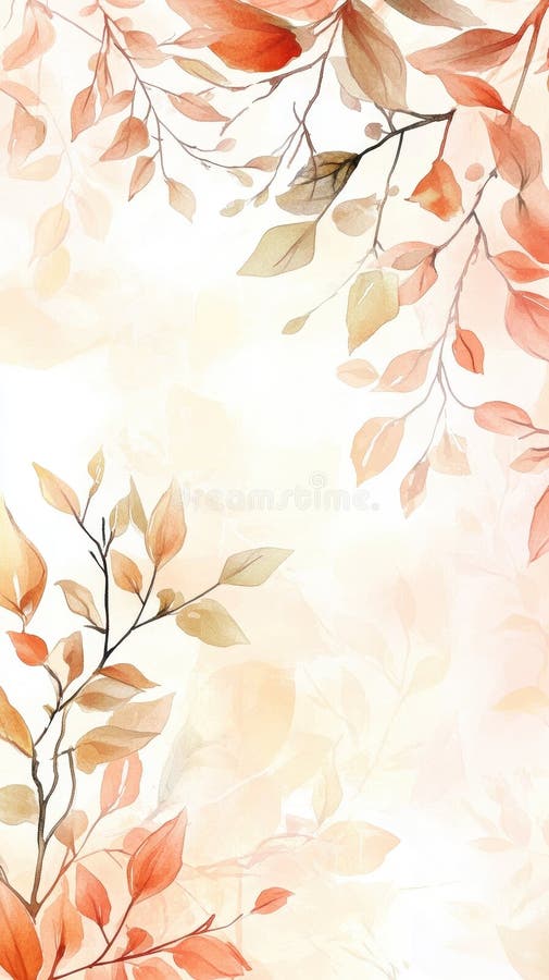 Aquarellmalerei von zarten Herbstblättern auf weißem Hintergrund stock abbildung