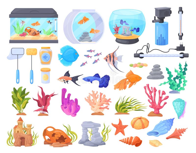 Fish Tank Decorations Stock Illustrations – 31 Fish Tank