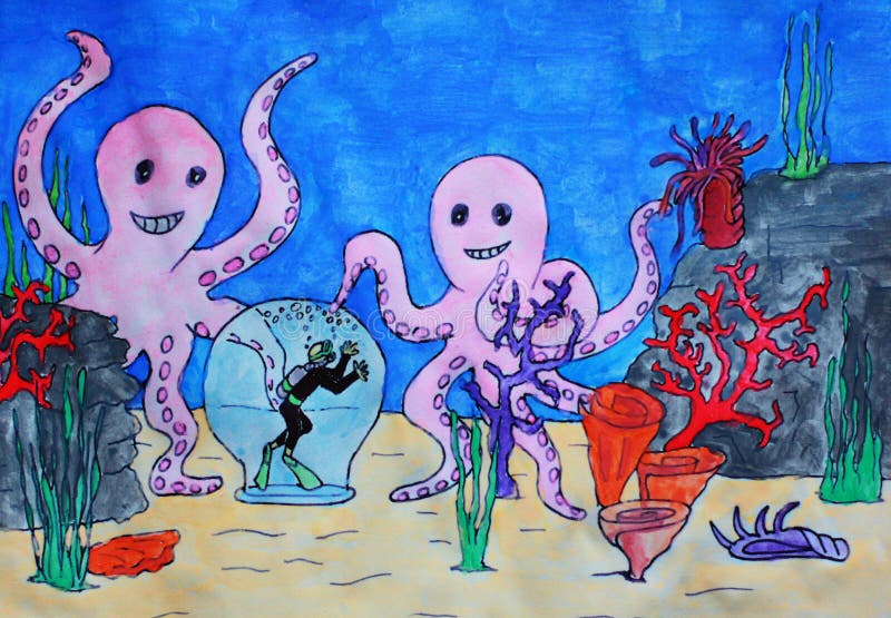 Aquarium scuba diving royalty free stock image