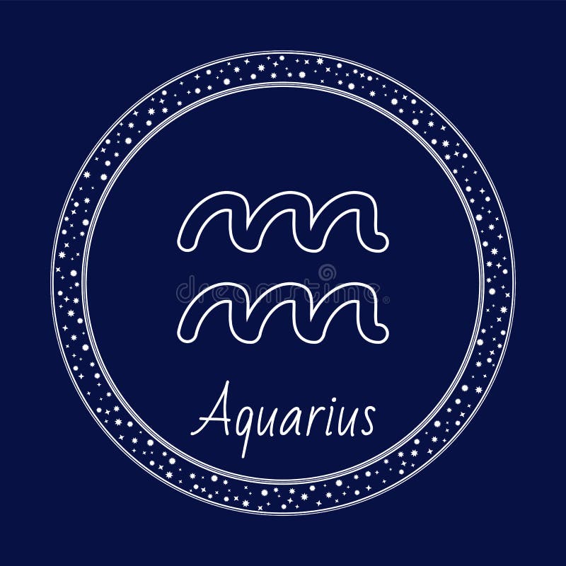 Aquarius Astrology Symbol in Gold (3d) Stock Illustration ...