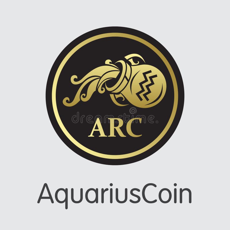 Aquariuscoin Cyfrowy waluta - wektoru Menniczy symbol ilustracja wektor