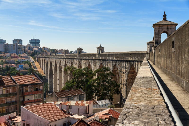 Aqueduct cityscape