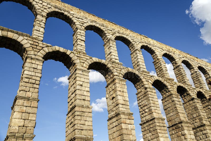Aqueduct of Segovia stock image