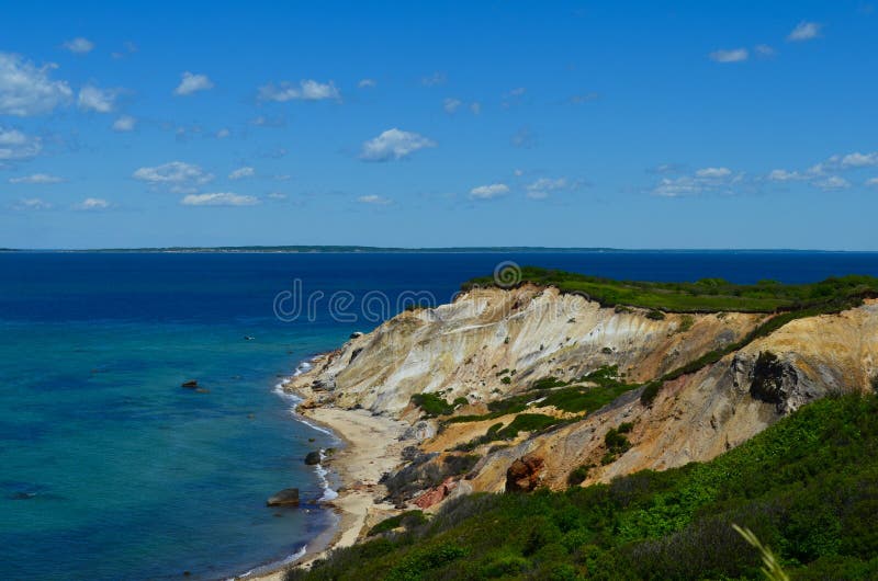 Gay head cliffs, marthas vineyard massachusetts stock image