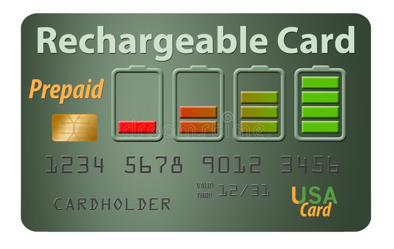 Here is a rechargeable, refillable prepaid credit card. It comes with an charge indicator like for a battery as the design on the card. Here is a rechargeable, refillable prepaid credit card. It comes with an charge indicator like for a battery as the design on the card.