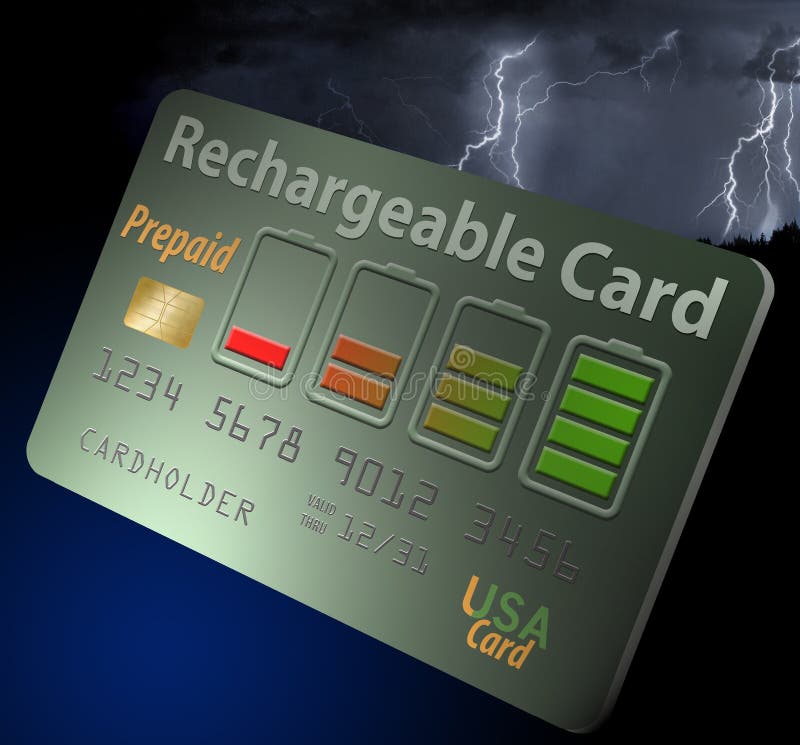 Here is a rechargeable, refillable prepaid credit card. It comes with an charge indicator like for a battery as the design on the card. Here is a rechargeable, refillable prepaid credit card. It comes with an charge indicator like for a battery as the design on the card.