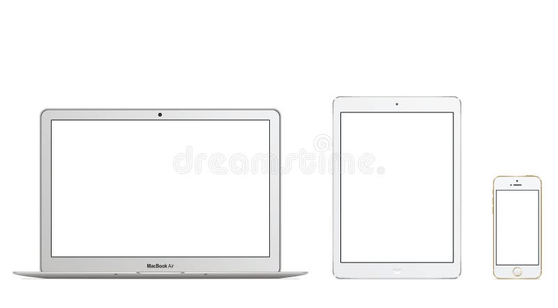 Ar Iphone 5s de Ipad do ar de MacBook ilustração do vetor Ar Iphone 5s de Ipad do ar de MacBook ilustração do vetor