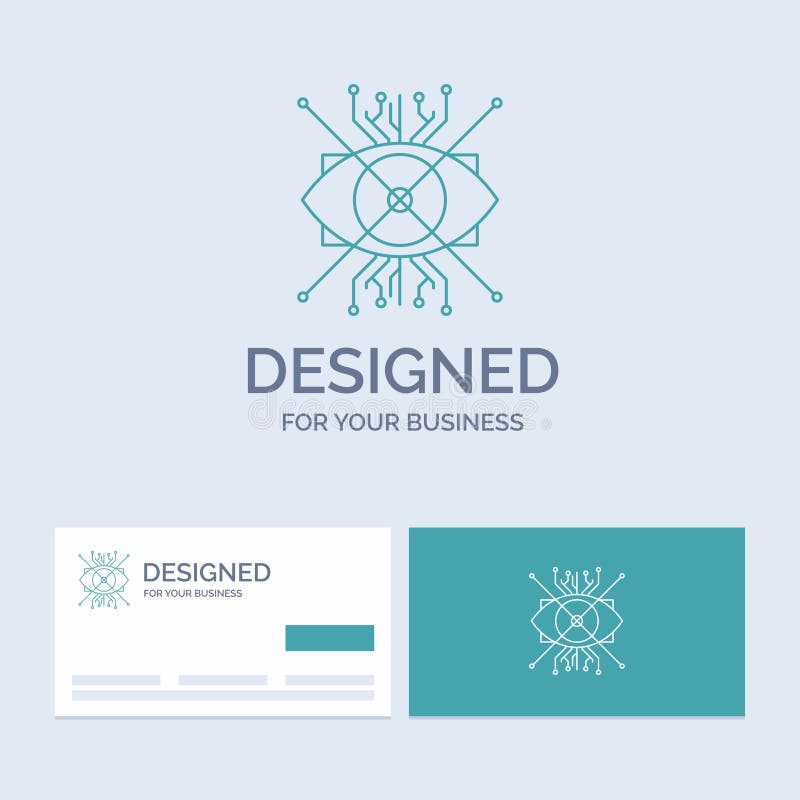 AR, Vermehrung, Cyber, Auge, Linse Geschäft Logo Line Icon Symbol für Ihr Geschäft T? rkis-Visitenkarten mit Markenlogo lizenzfreie abbildung