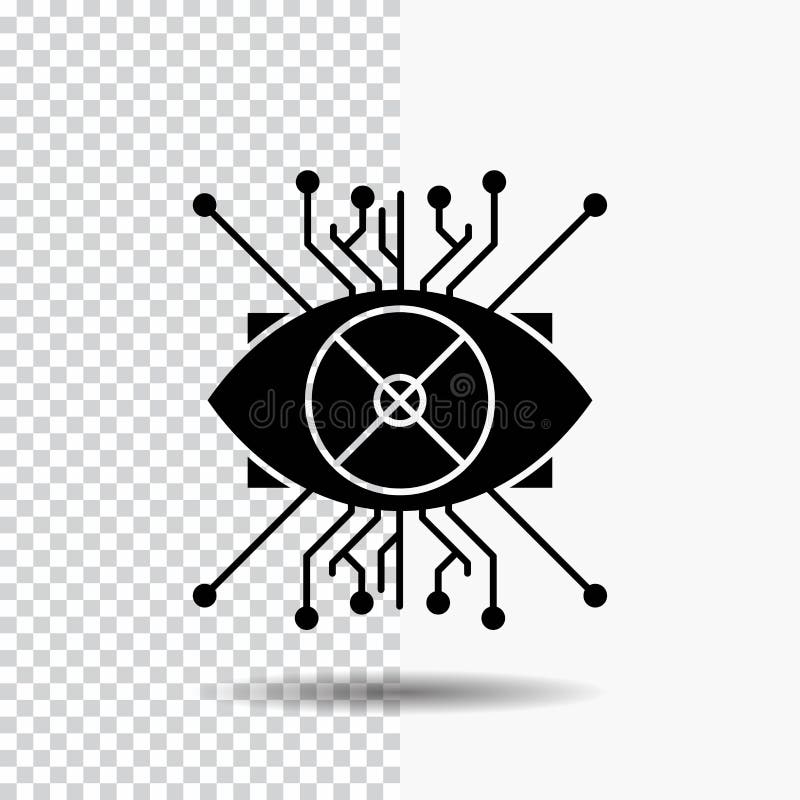 AR, Vermehrung, Cyber, Auge, Linse Glyph-Ikone auf transparentem Hintergrund Schwarze Ikone stock abbildung