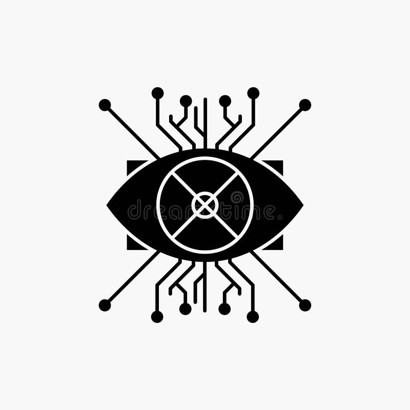 AR, Vermehrung, Cyber, Auge, Linse Glyph-Ikone Vektor lokalisierte Illustration stock abbildung