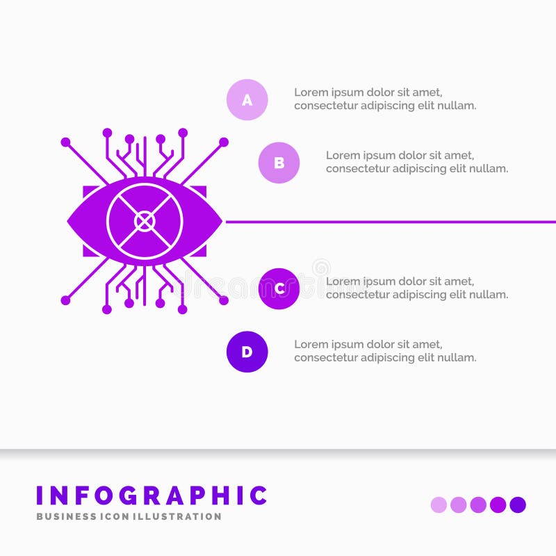 AR, Vermehrung, Cyber, Auge, Linse Infographics-Schablone f? r Website und Darstellung r lizenzfreie abbildung