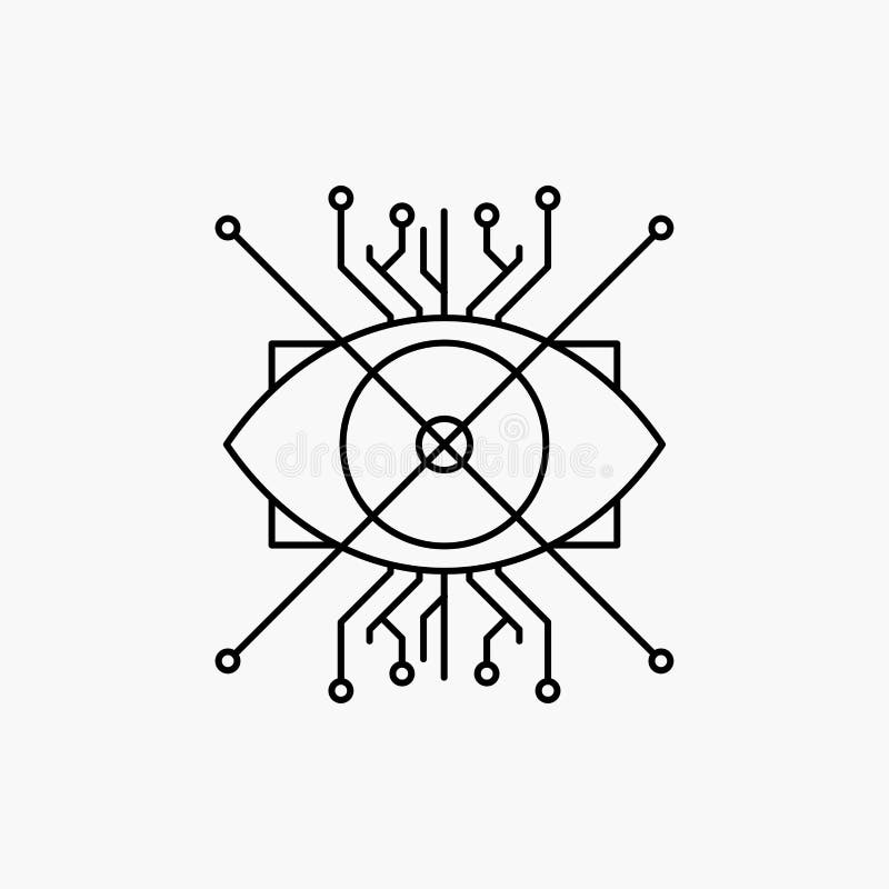 AR, Vermehrung, Cyber, Auge, Linse Linie Ikone Vektor lokalisierte Illustration lizenzfreie abbildung