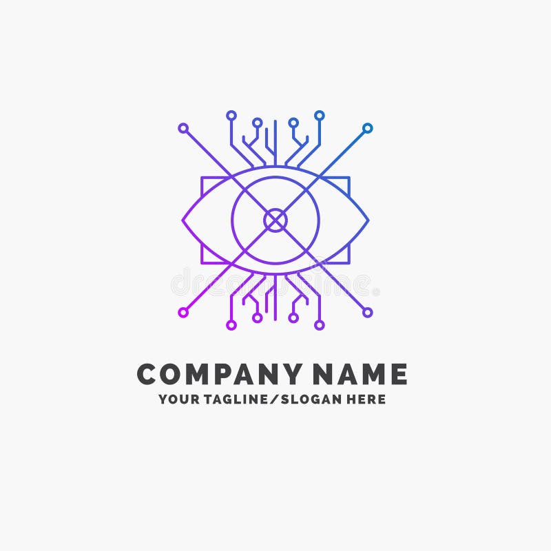 AR, Vermehrung, Cyber, Auge, Linse purpurrotes Gesch? ft Logo Template Platz f? r Tagline stock abbildung