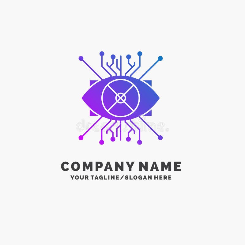 AR, Vermehrung, Cyber, Auge, Linse purpurrotes Geschäft Logo Template Platz f? r Tagline stock abbildung