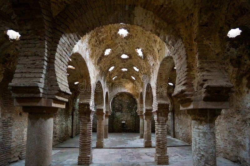 Arab Baths in Ronda, Spain stock image. Image of skylights 75118133