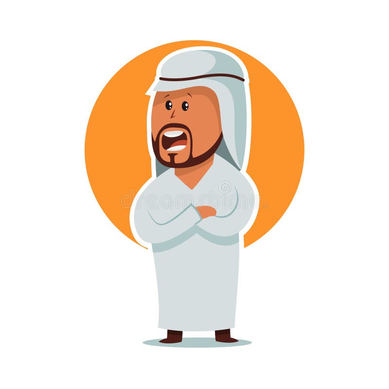 Arab businessman. Saudi man vector isolated stock illustration