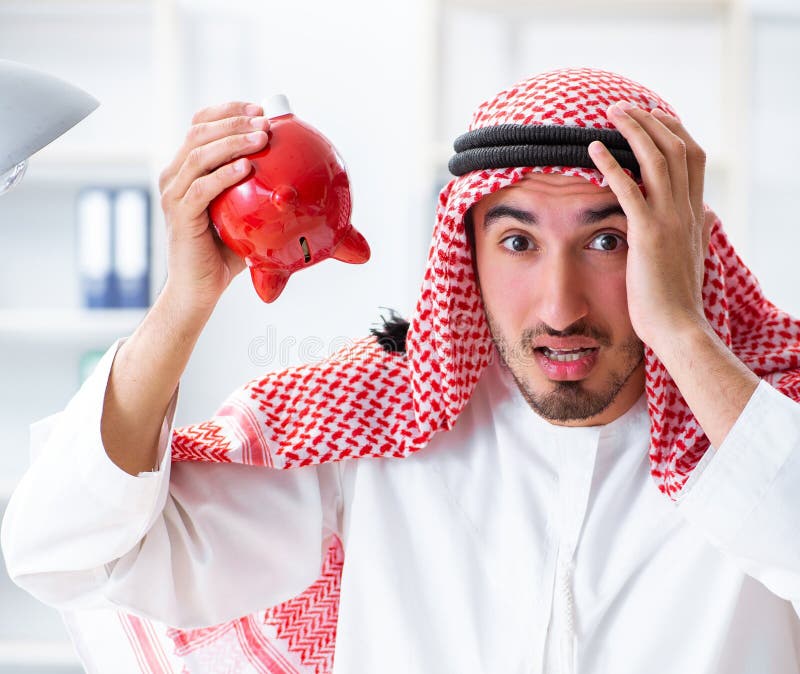Arab businessman working in the office stock image