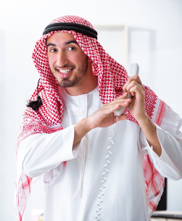 Arab businessman working in the office royalty free stock photo