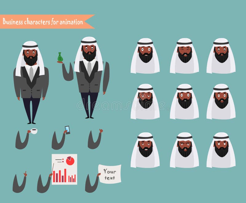 Arab Character for Scenes. Parts of Body Template for Animation Stock Vector - Illustration of islam, expression: 88054411 Arab Character for Scenes. Parts of Body Template for Animation Stock Vector - Illustration of islam, expression: 88054411