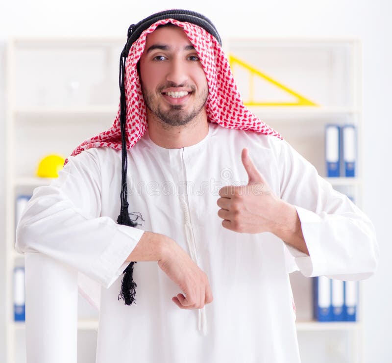 Arab Engineer Working On New Project Stock Image Image of office