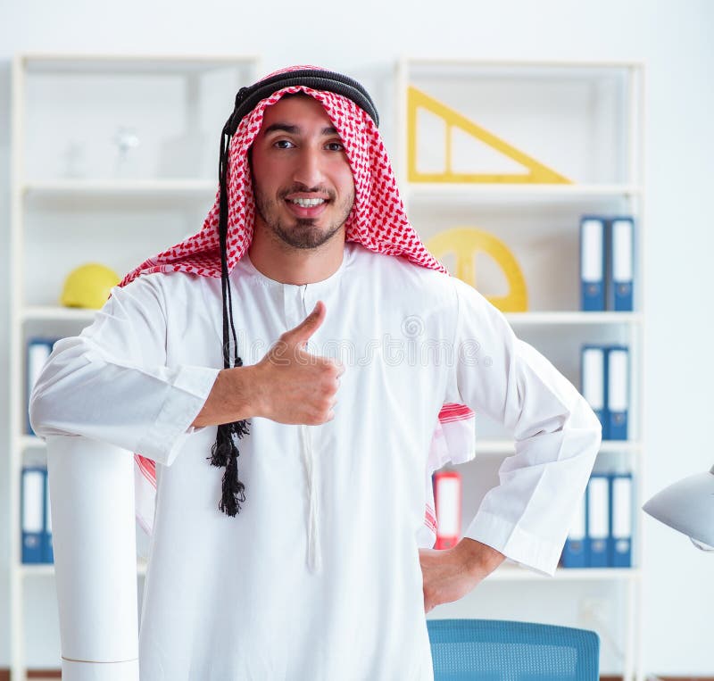 Arab engineer working on new project royalty free stock photo
