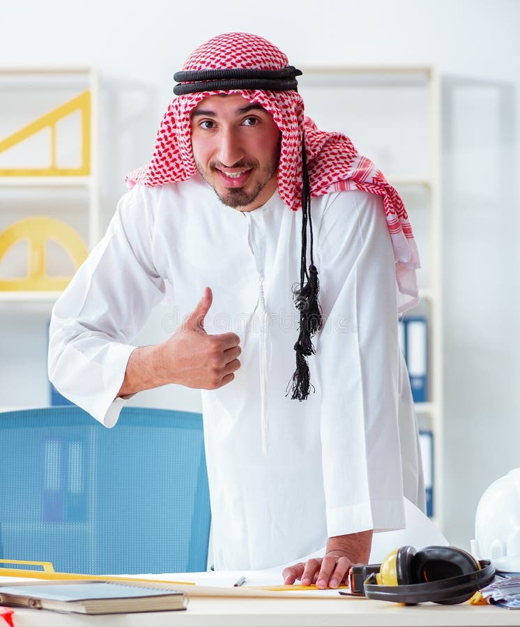 Arab engineer working on new project royalty free stock photo