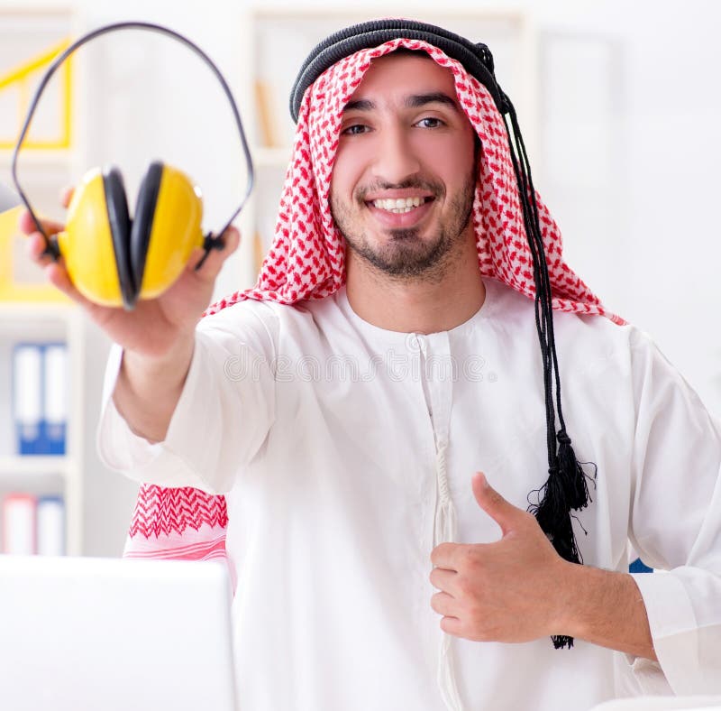 Arab engineer working on new project royalty free stock photo