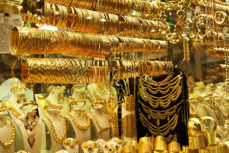 Arab gold stock image. Image of jeweler, souq, bahrain 25240699