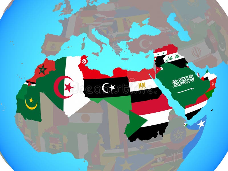 muremzanormalnąnormalną - VIII seria PdF - ogólna dyskusja Arab-league-flags-map-national-blue-political-globe-d-illustration-131061362