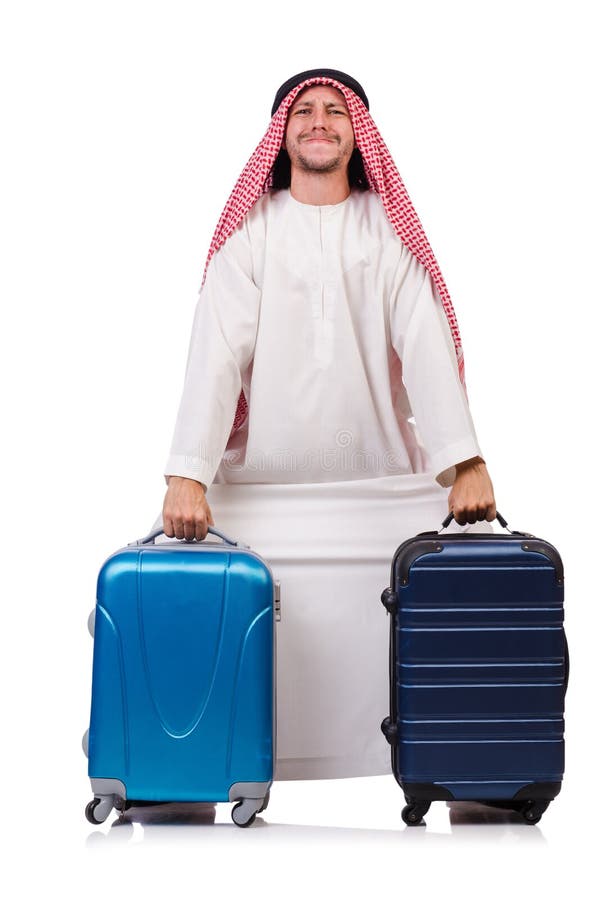 Arab man with luggage stock image. Image of religion 36801879