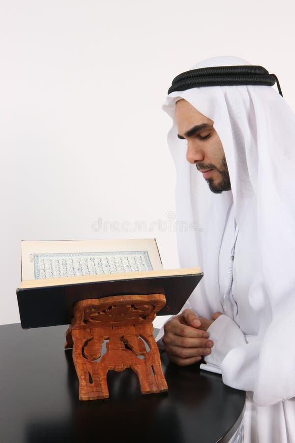 Arab Man Reading The Quran stock image. Image of muslim 6107843