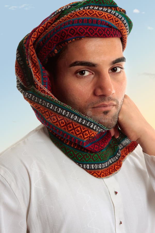 Arab Man in Traditional Turban Keffiyeh Stock Photo Image of exotic