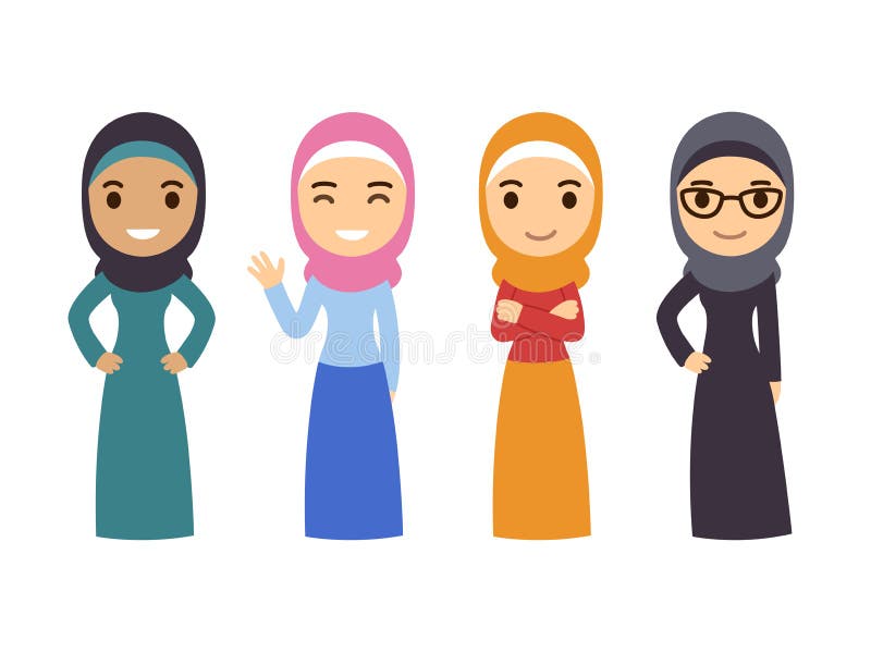 Arab Muslim women set stock illustration Arab Muslim women set stock illustration