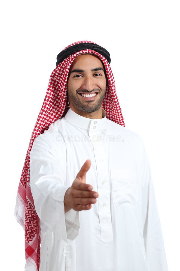Arab Saudi Emirates Man Ready To Handshake Stock Photos - Free