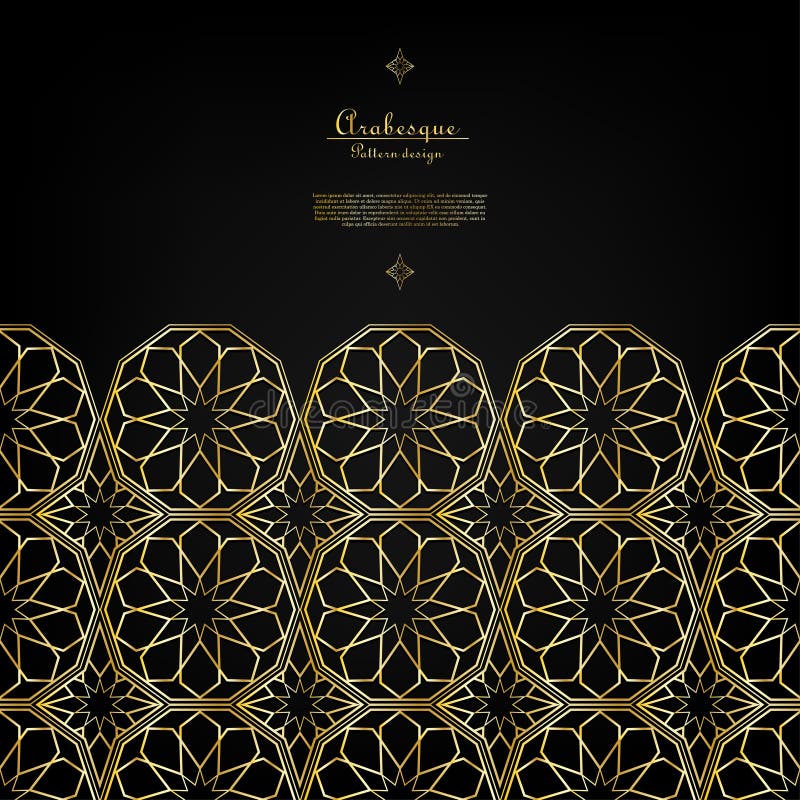 Arabesque Islamic Pattern Gold Background Vector Stock Vector