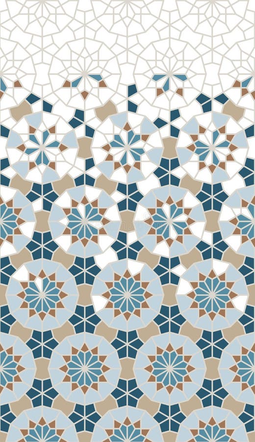 Arabesque Wallpaper Border. Mosaic Seamless Vector Pattern Stock Vector