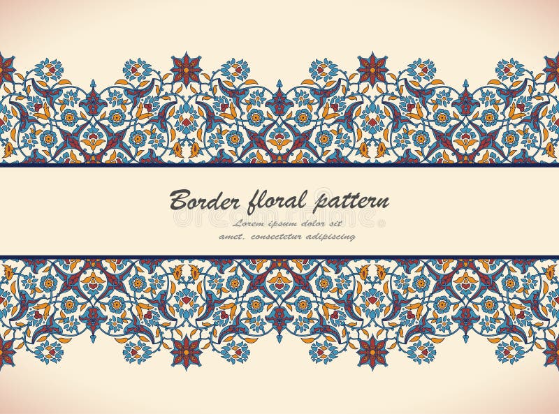 Arabesque vintage seamless border for design template vector