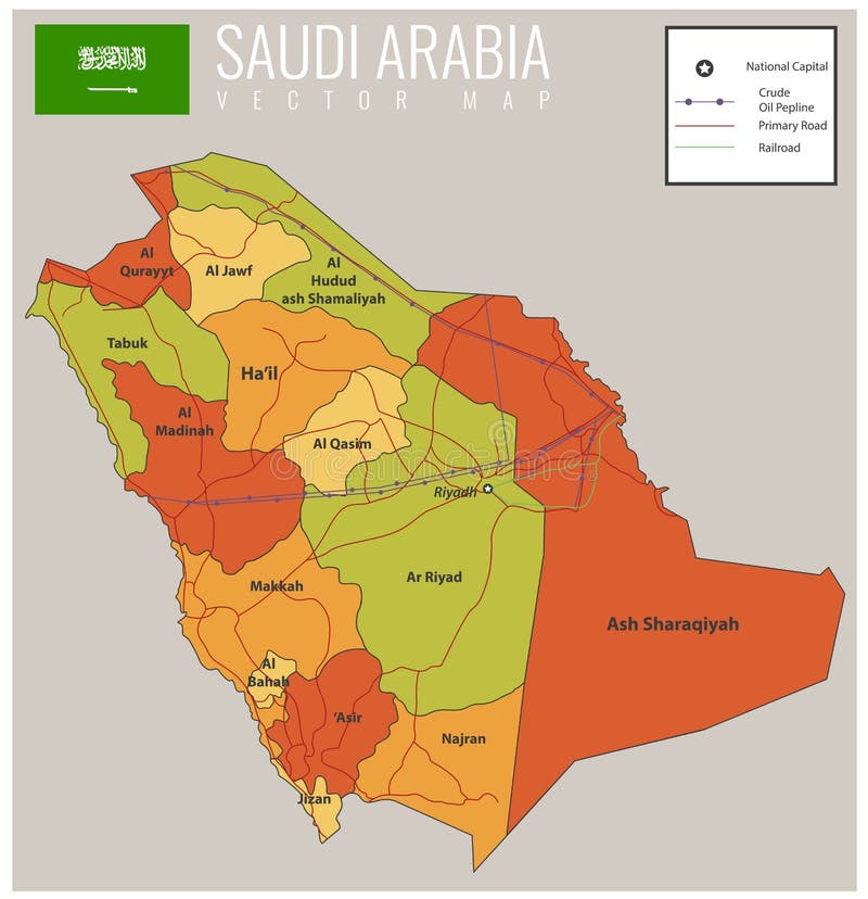 Arabia Saudyjska mapa z selectable terytorium wektor ilustracja wektor Arabia Saudyjska mapa z selectable terytorium wektor ilustracja wektor